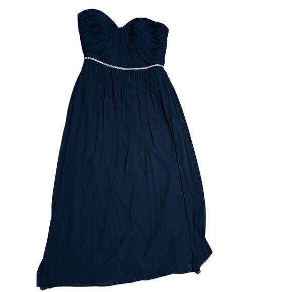 NWT Jenny Packham Lux Chiffon Beaded Maxi Dress sz 16 in Midnight navy blue - Picture 7 of 10